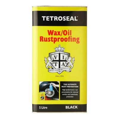 Tetroseal Wax Oil Rustproof Black 5 Litres Anti Corrosion 5L Easy Application