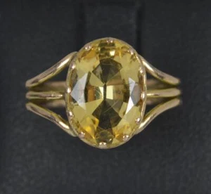 Anello solitario vittoriano in oro rosa 9 kt e citrino - Foto 1 di 12