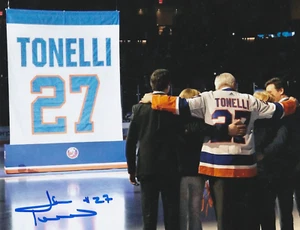JOHN TONELLI NEW YORK ISLANDERS ACTION SIGNED 8X10 - Foto 1 di 1