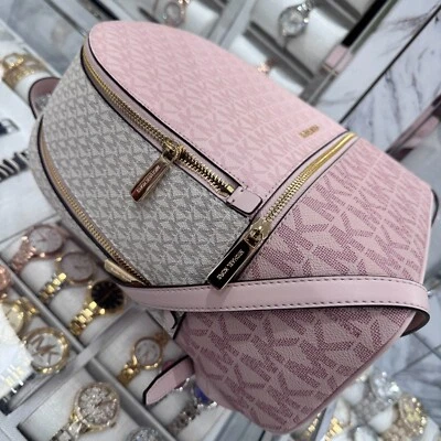 Mochila Michael Kors Rhea Cremallera Mediana Rosa Polvo Rubor Multi Foto 1 de 4