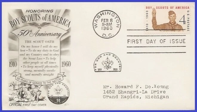 USA5 #1145 ADDR FLEETWOOD FDC   Boy Scout Jubilee - Image 1 of 1