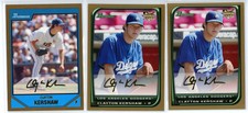 CLAYTON KERSHAW 1 2007 BOWMAN BDPP77 GOLD/2 2008 BDP25 ROOKIE GOLD