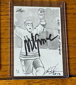 2013 Leaf  Best Of Hockey Mike Eruzione AUTOGRAPHED 1/1 1980 GOLD MIRACLE ON ICE