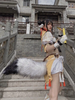 Naraka: Bladepoint Kurumi Cosplay Fiesta Accesorios Horquilla Orejas de Zorro Felpa Cola Regalos Foto 1 de 4