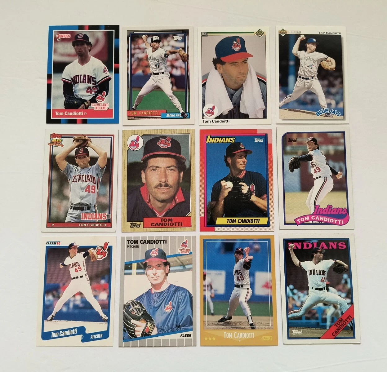 Rookie Card Rc Tom Candiotti  1987 Topps 463 1990 Upper Deck 388 Guardians Lot