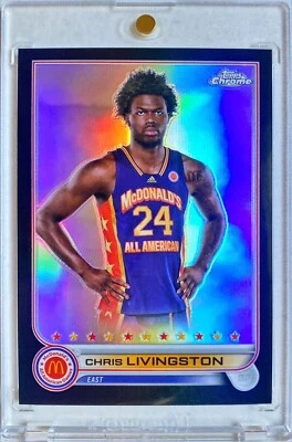 2022 Topps Chrome McDonalds All American Chris Livingston Black /10 Rookie Bucks - Image 1 of 4
