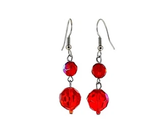 Pendientes de cristal rojo brillante colgantes de gota larga (010) - Imagen 1 de 1