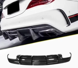 Carbon Fiber Rear Bumper Lip Diffuser Spoiler For MB W117 CLA250 CLA45 13-19 - Picture 1 of 8