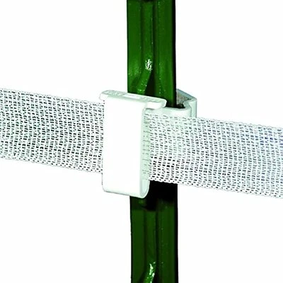 Powerfields Safe-Fence White T-Post Polytape Insulator - TP-25 Electric Fence - Image 1 of 4