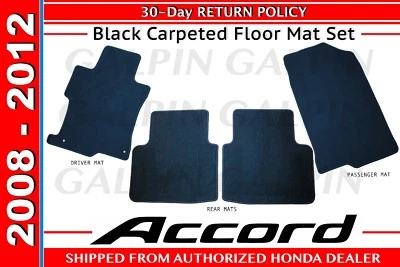 Genuine OEM Honda Accord 4dr Sedan Black Carpet Floor Mat Set    83600-TA5-A01ZA - Изображение 1 из 4
