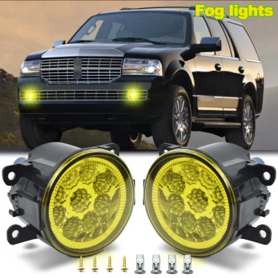 Pair Bumper LED Fog Lights Driving Lamps For Lincoln Navigator 2007-2015 - Image 1 of 4