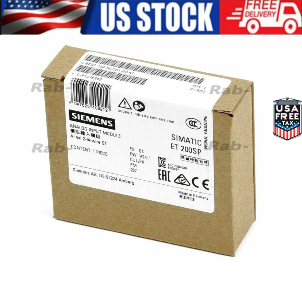 New Siemens 6ES7134-6GD01-0BA1 ET 200SP ANALOG INPUT MODULE 6ES7 134-6GD01-0BA1 - Image 1 of 1