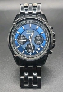 Relic Chronograph Uhr Herren 43mm blaues Ziffernblatt Datum Edelstahl neue Batterie - Bild 1 von 4