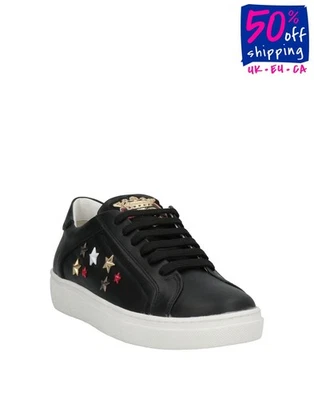 PVP €203 TOSCA AZUL Zapatillas de Cuero US6 UK3 EU37 IT36 Negro Estrellas Planas Foto 1 de 4