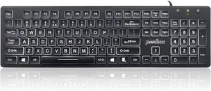 Perixx PERIBOARD-317 Wired Backlit USB Keyboard, Big Print Letter with Black - Picture 1 of 7