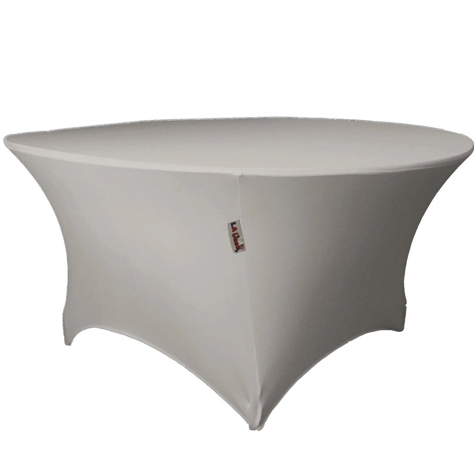 Round Spandex Tablecloth, 60 by 30-Inch, Light Gray - Image 1 of 1