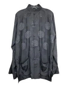 36 Shanghai Tang Men’s Jacket Shou Symbol Gray Silk - Picture 1 of 4