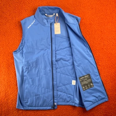 Chaleco de Golf PETER MILLAR Para Hombres MEDIANO Fusible Híbrido Venture Capa Azul NUEVO $225 Foto 1 de 4