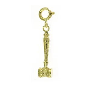 14K Gold Judicial Hammer Charm - Bild 1 von 2