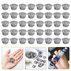 40x Tobacco Smoking Pipe Metal Filter Screen Stainless Steel Mesh Bowl Shape - Picture 1 of 13