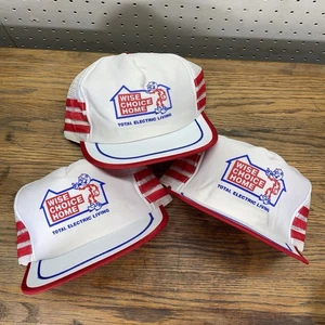 3x VTG Mesh 3 Stripe Trucker Hat Snapback Lot Wise Choice Home USA Farm Cap - Picture 1 of 9