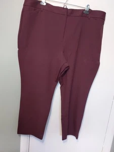 liz claiborne pants Women Petite 20P NWT Career Office Dressy Pockets Maroon - Picture 1 of 9