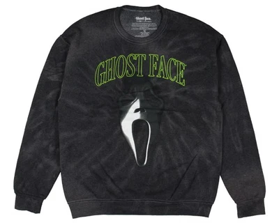 Sudadera Pullover Para Hombre Ghost Face Letras Verde Neón Tinte Espiral (L) Foto 1 de 3