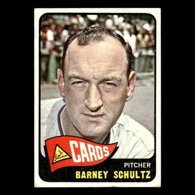 Barney Schultz #28 1965 Topps St. Louis Cardinals Baseball Card MLB VG - Image 1 of 3