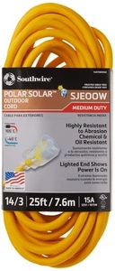 Southwire Polar Solar Medium Duty Extension Cord, 25Ft, 14 Gauge, 3 Conductor... - Picture 1 of 8