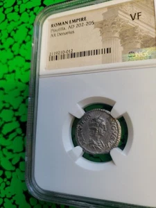 IMPERO ROMANO. MONETA ARGENTO DI PLAUTILLA AR DENARIUS. N.G.C.HIGH... - Foto 1 di 17