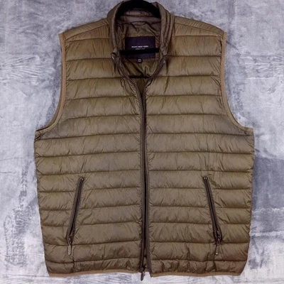 Marc New York Vest Mens 2XL Olive Quilted Puffer Zip Front Lightweight Casual - Image 1 of 4
