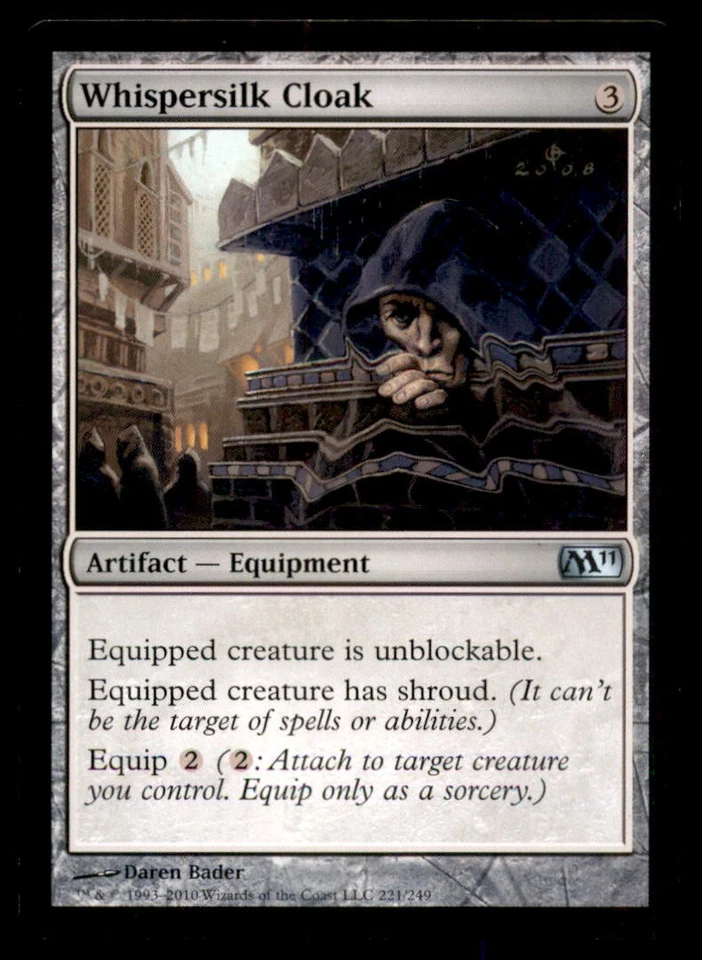 MTG Whispersilk Cloak LP Light Play Magic 2011 [5333] - Image 1 of 1