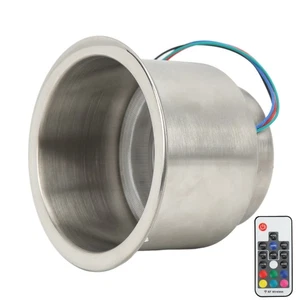Car RGB Drink Cup Holder 14 LEDs Stainless Steel With Remote Control For Boat - Picture 1 of 12