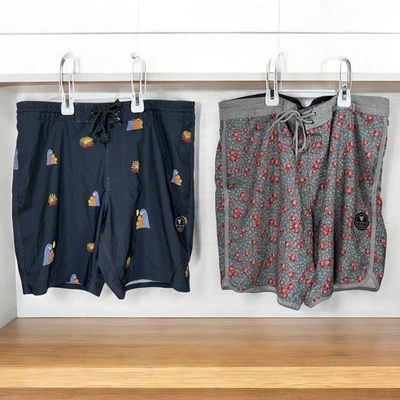 Lote de pantalones cortos de tabla Vissla talla 34 y 36 para hombre bañadores surf secado rápido x2 Foto 1 de 4