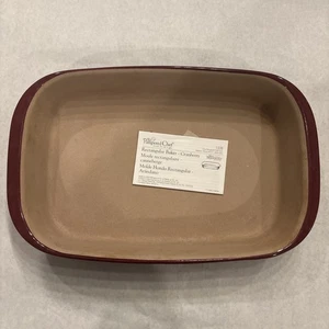 Pampered Chef 1338 Cranberry 9x13 New Traditions Baker Stoneware - Picture 1 of 6