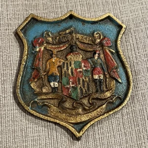 Vintage bemaltes Gusseisen Wappen Maryland Plakette Schild - Bild 1 von 3