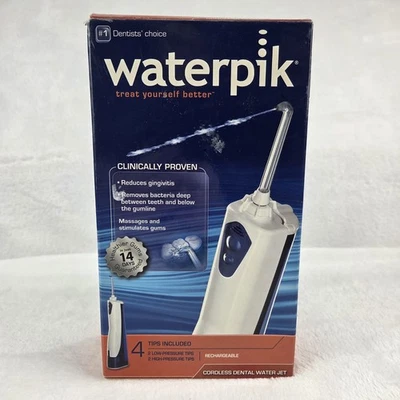 Waterpik Inalámbrico Hilo de Agua Dental Jet 4 Puntas Recargable Nueva Caja Abierta Foto 1 de 4