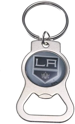 Llavero abridor botellas de metal macizo premium Los Angeles Kings, llave plateada... Foto 1 de 4
