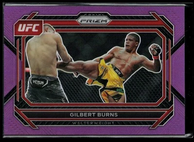 2023 Panini Prizm UFC Prizms Purple #42 Gilbert Burns 019/149 - Image 1 of 2