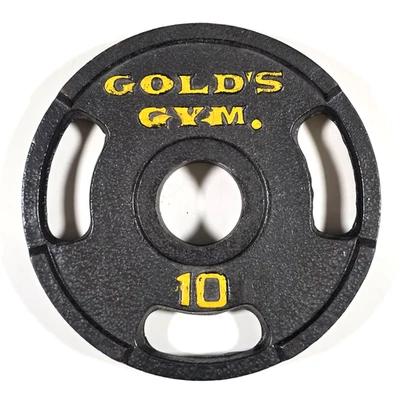 GOLD'S GYM 10 lb BARRA OLÍMPICA PESO 2" AGUJERO FÁCIL AGARRE PLACA ÚNICA DE COLECCIÓN Foto 1 de 4