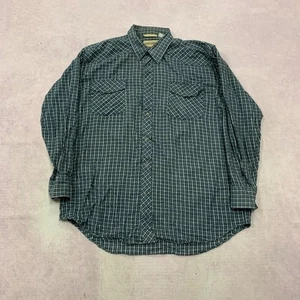 Vintage Western Shirt checked patterned long sleeve with chest pockets Men s 2XL - Picture 1 of 6