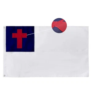 Christian Flag 3x5 ft Heavy Duty, Embroidered USA Christian Flags for Outdoor... - Picture 1 of 6