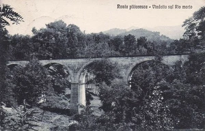 29-55) CARTOLINA RONTA VIADOTTO RIO MORTO VIAGGIATA 1927 BAGNI PORETTA BOLOGNA - Picture 1 of 2