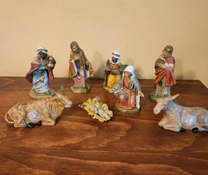 Vintage Lello Wise Men Nativity Hard Plastic Italy. 8 Pcs. - Picture 1 of 4