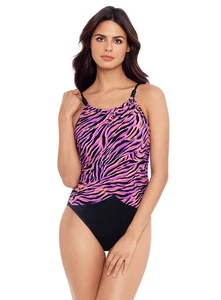 Magicsuit 6010155 Wild Life Lisa One Piece Swimsuit US Sz14 Black Multi - Picture 1 of 2