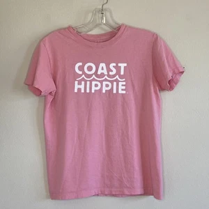 Coast Hippie Pink Crewneck Graphic Logo Tee Tshirt Youth Medium Organic Cotton - Picture 1 of 7