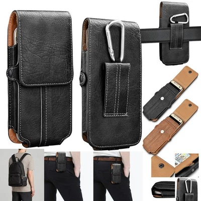 For Motorola Moto One 5G UW Ace Leather Pouch Case Holster Belt Clip&Loop - Image 1 of 4