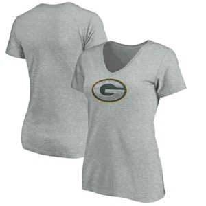 Green Bay Packers Majestic Womens Showtime V-Neck TShirt -gray NWT Medium - Picture 1 of 3