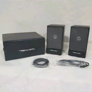 Radio Shack Vintage Realistic Minimus 0.6 Amplified Speakers No 40-1259A w Case - Picture 1 of 17