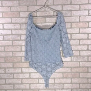Glamorous NWT Light Blue Lace Off the Shoulder Bodysuit Size 18T - Picture 1 of 11